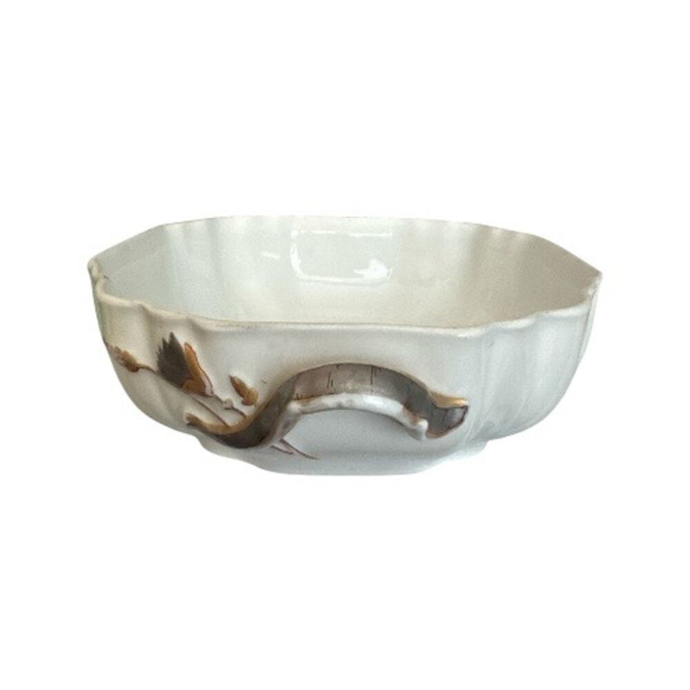 Vintage Haviland & Co Limoges Fluted Handled Serving Bowl